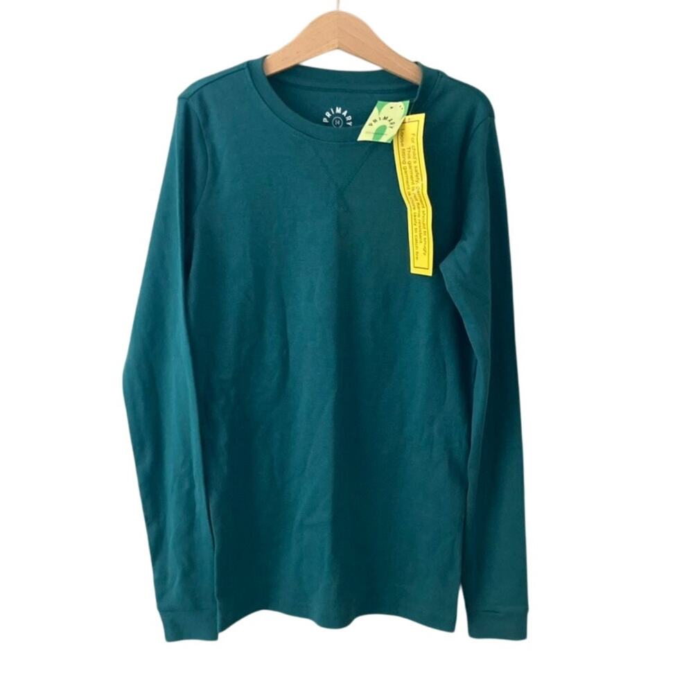 Primary NEW Spruce Green Long Sleeve PJ Top - 14